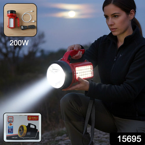 LED searchlight front and side panel illuminated