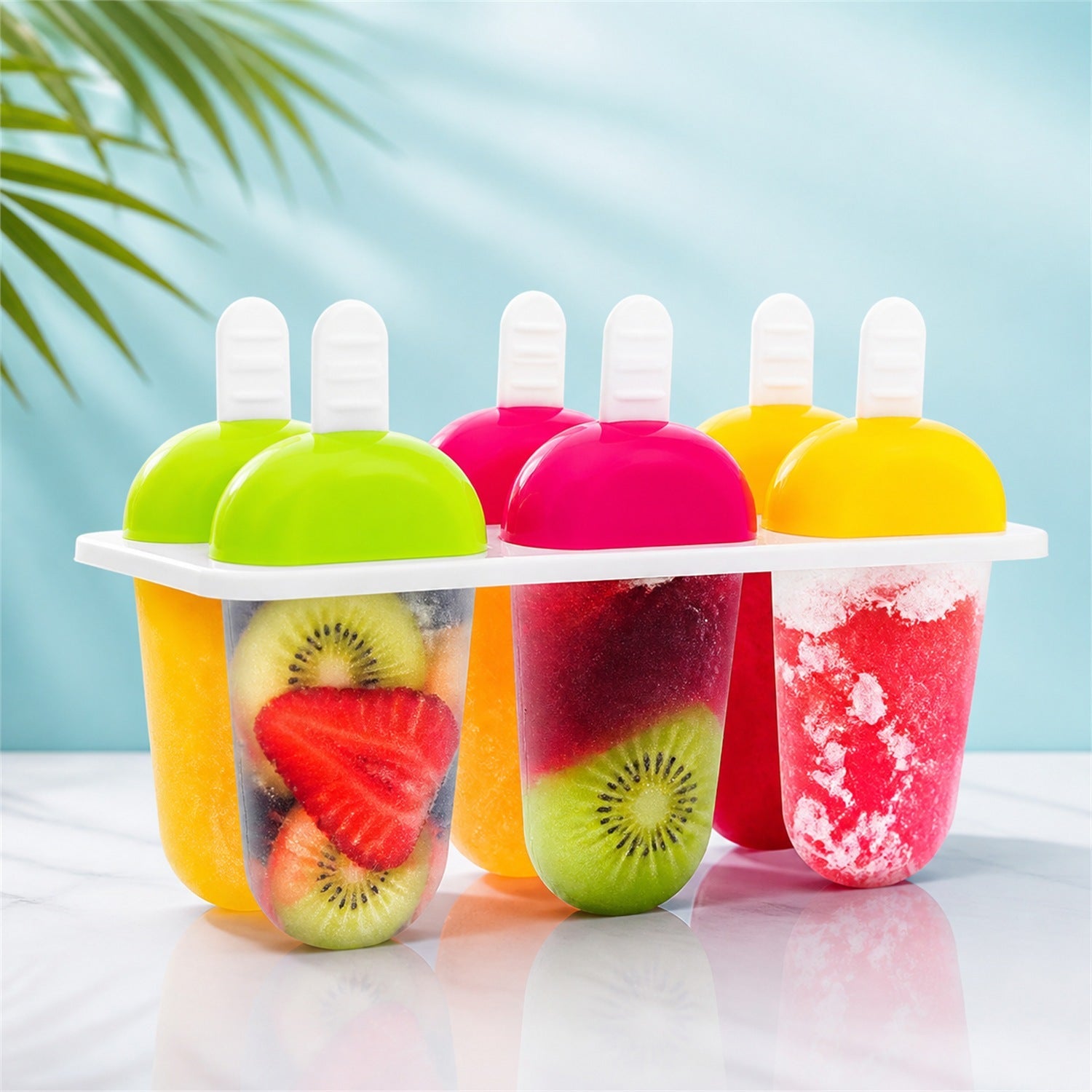 Vibrant polypropylene ice candy maker set for summer.