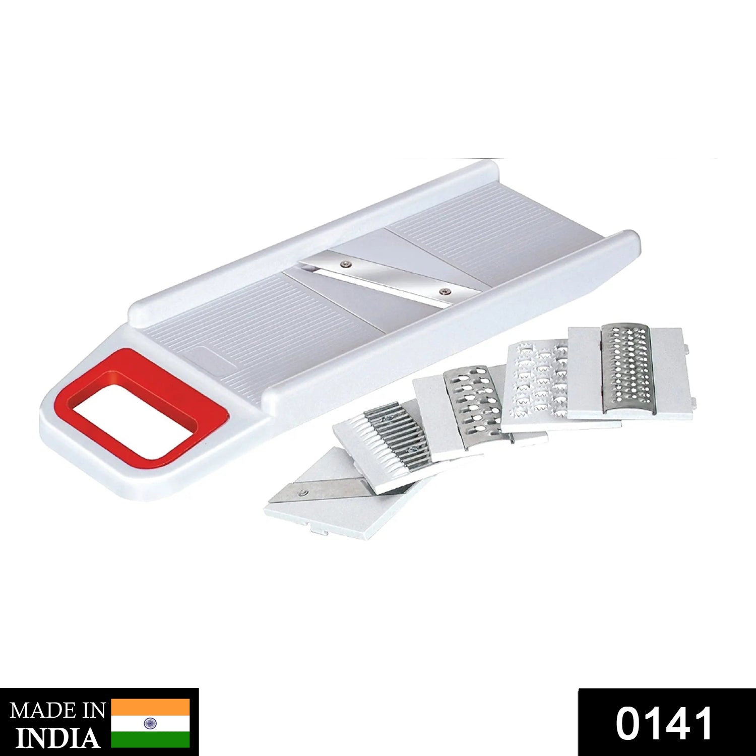 Complete set of Quickslice's 6-in-1 Multipurpose Slicer with all components neatly arranged.