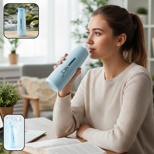 Plastic 800ml water bottle in mix colors, leakproof design for daily hydration