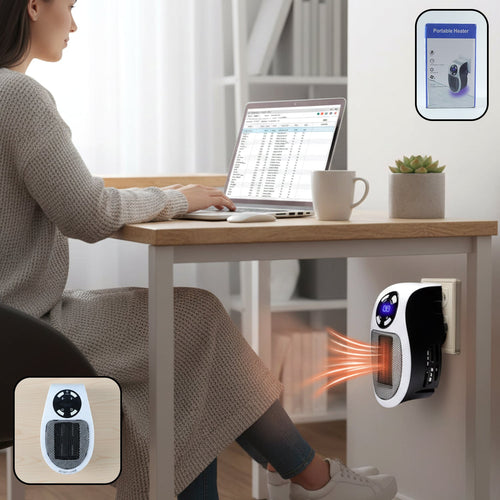 Compact ceramic fan heater ideal for small rooms