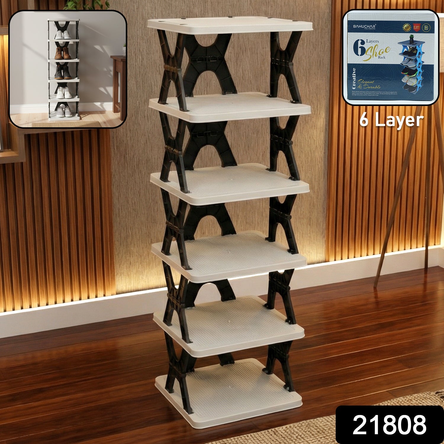 Rectangle shoe rack stand designed for stable compact placement