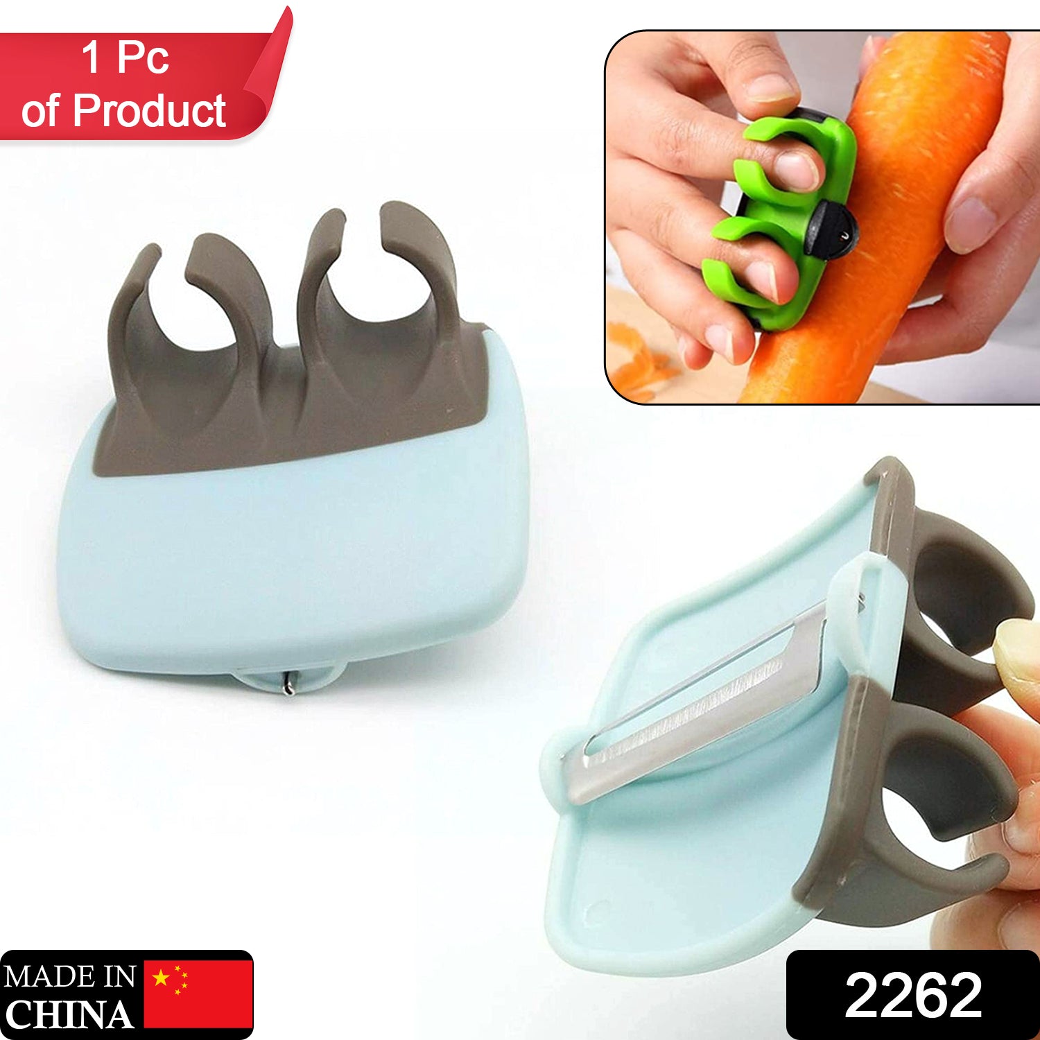 Compact Palm Peeler held in hand, ready for fruit and vegetable preparation.