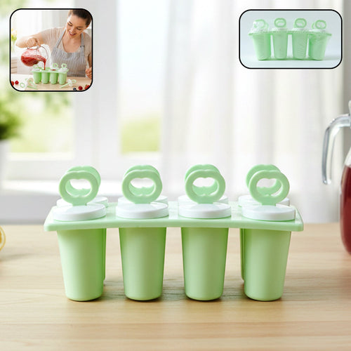Plastic popsicle mold set for homemade ice treats