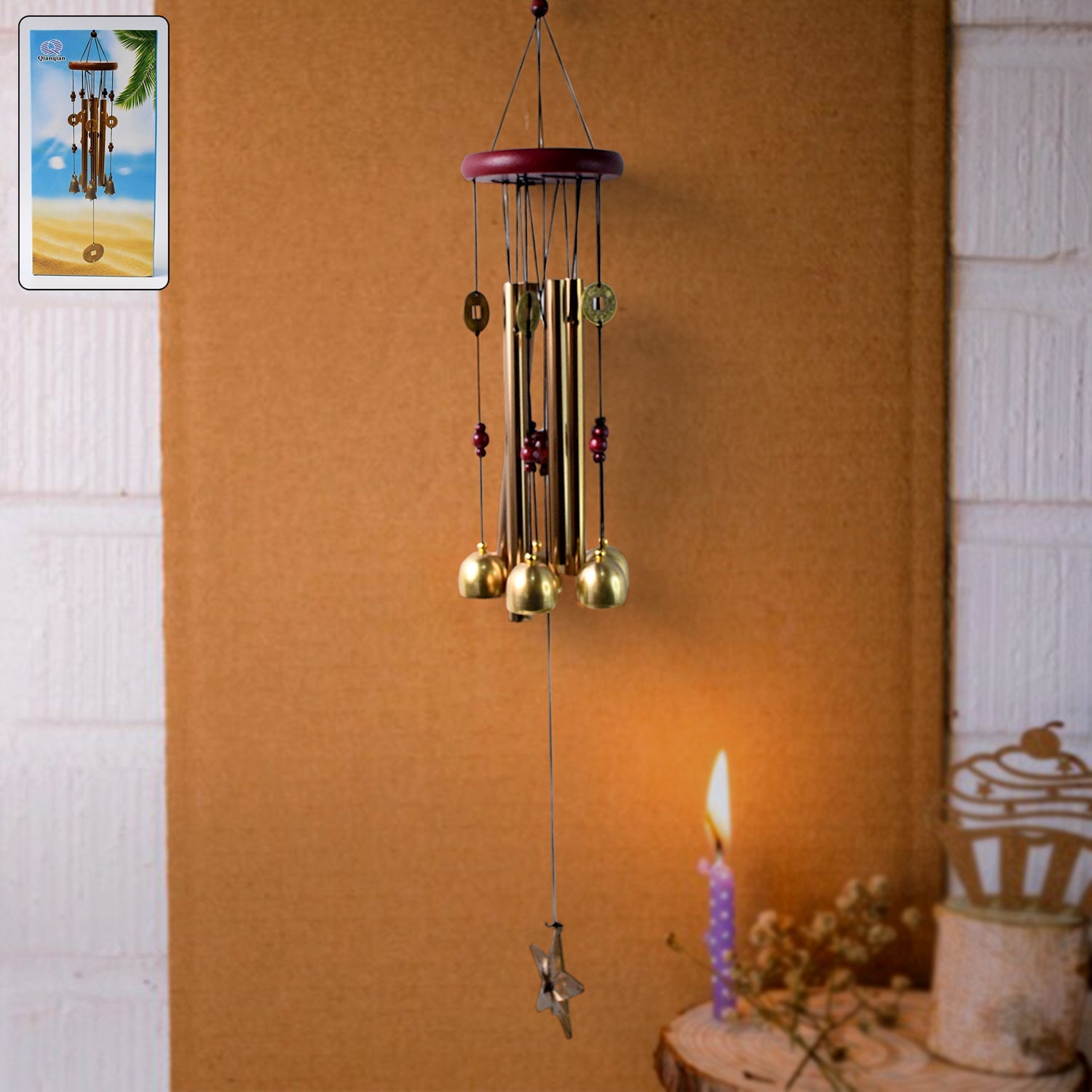 Detailed view of Dragonfly Serenade outdoor wind chime craftsmanship