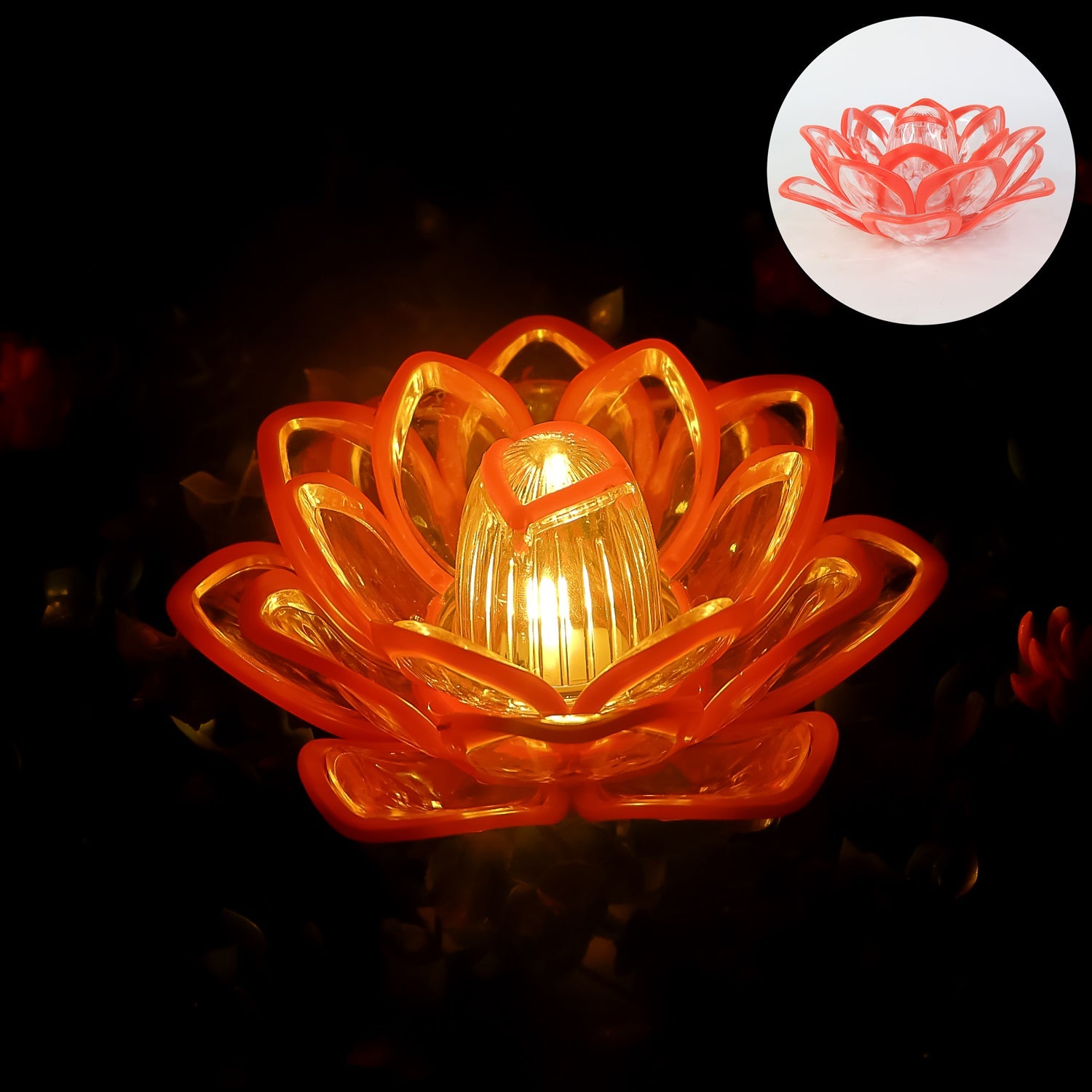 Lotus LED Candle Light with decorative flame-free glow