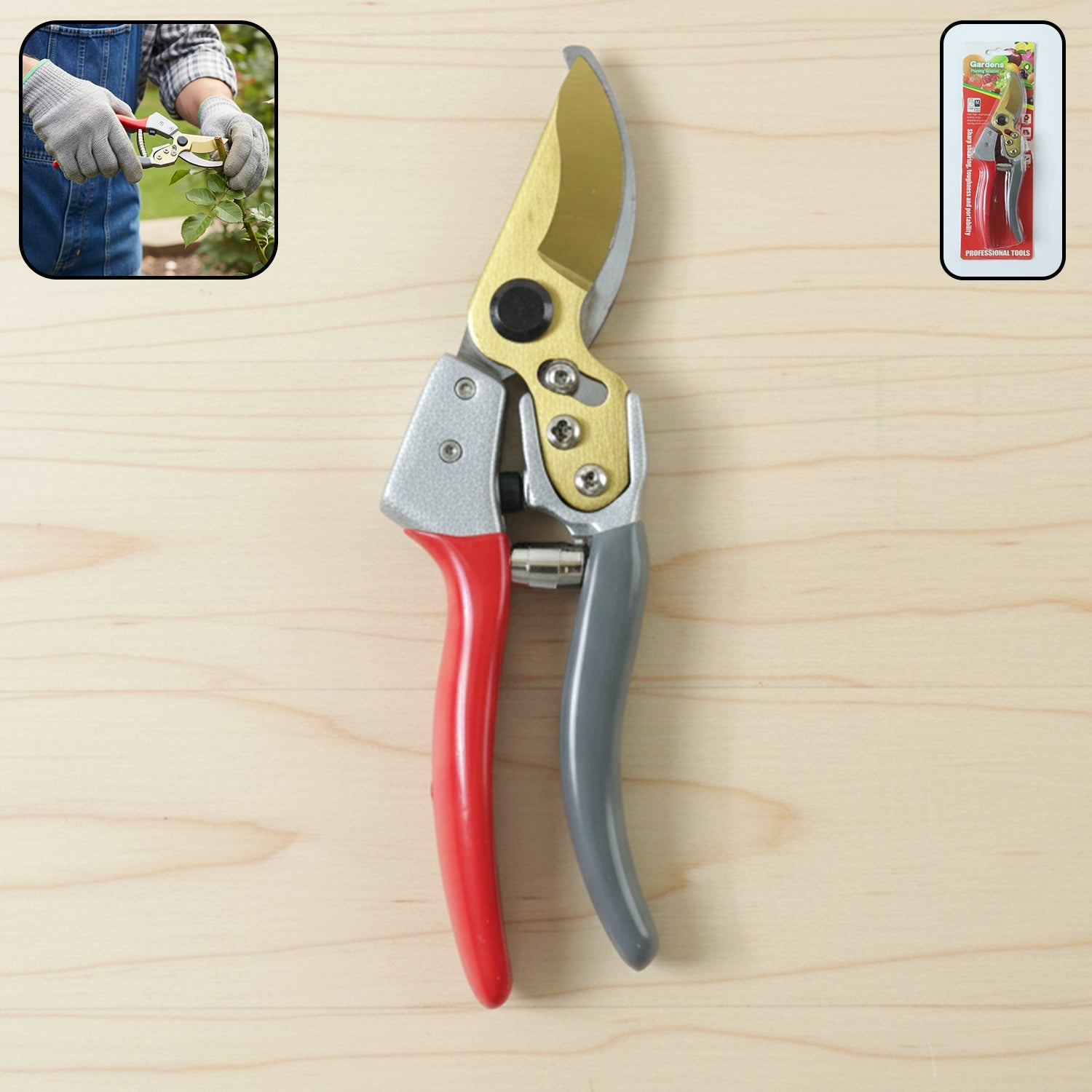 8-inch garden pruners with sharp blade for precise trimming