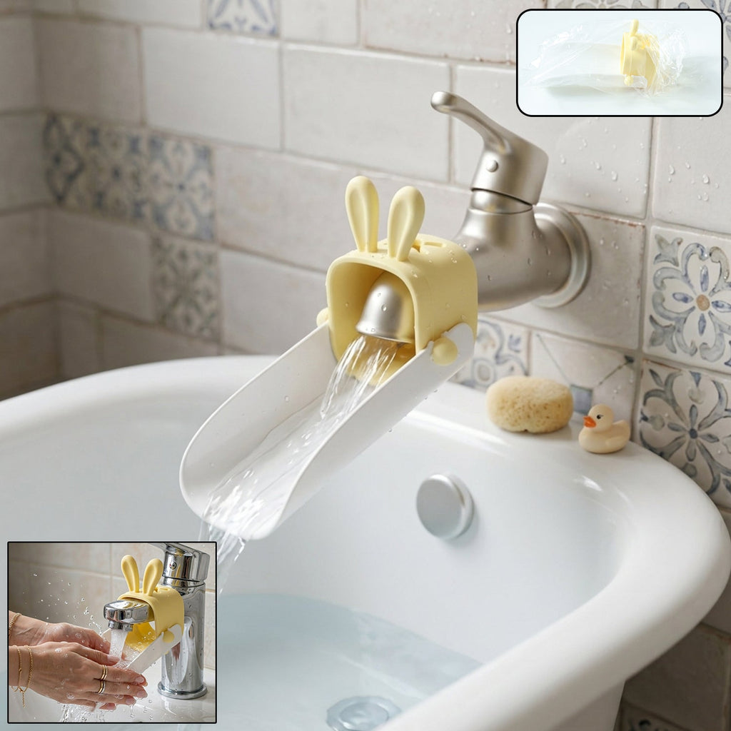 Child-friendly cartoon faucet water tap extender for kids