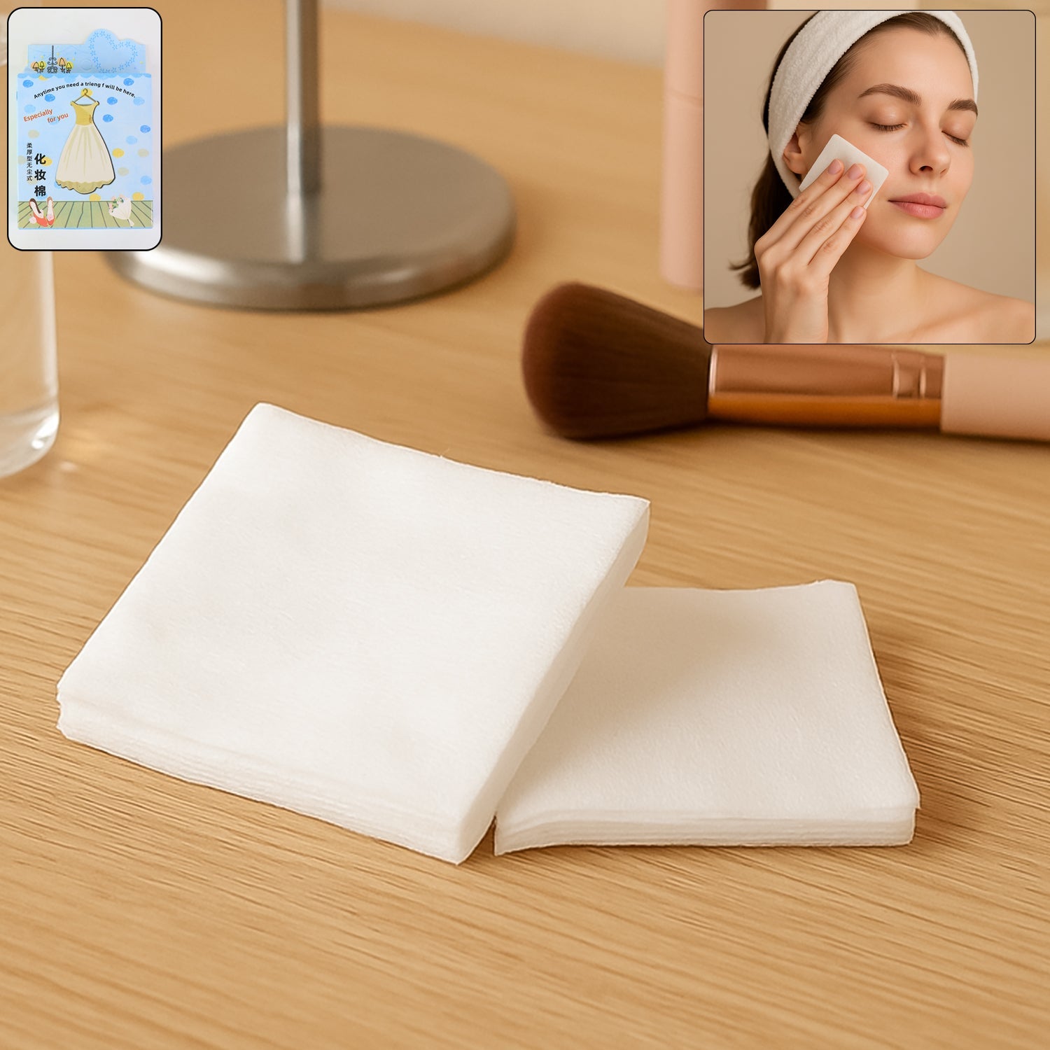 Pack of 40 soft cotton makeup remover pads by BeautyBare