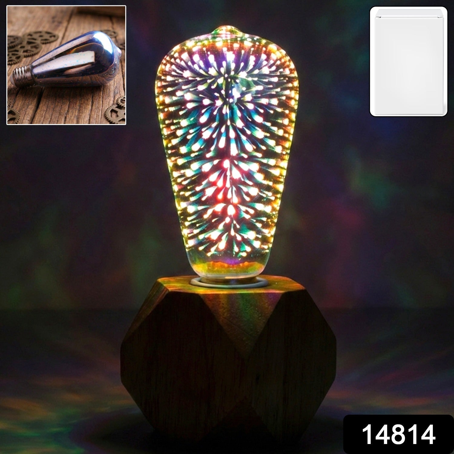 Firework effect LED bulb providing night ambience lighting