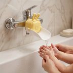 Cute faucet extension for children in bathroom or kitchen