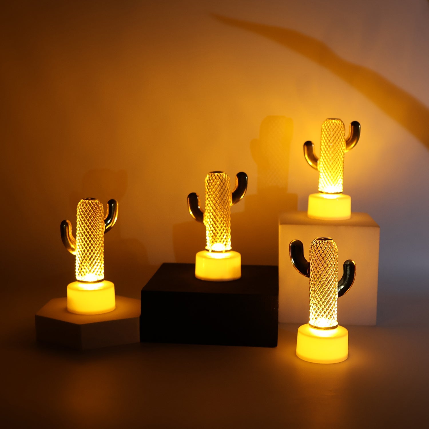 Top-down view of the Cactus Shaped Flameless LED Candles, showing the on/off switch at the base.