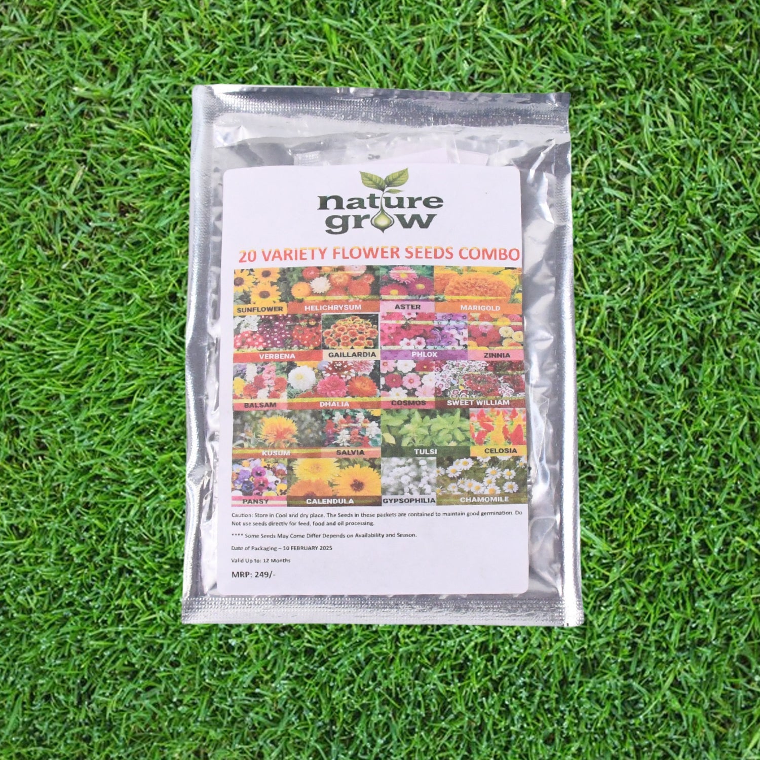Garden flower seeds collection with 20 vibrant types