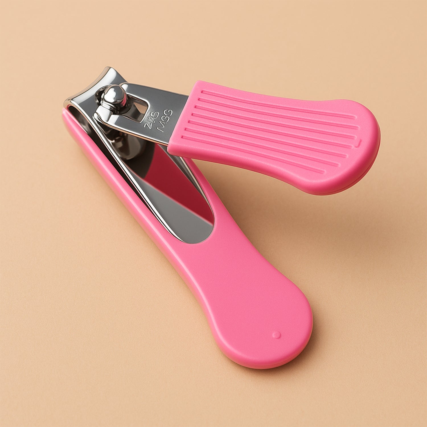 Angled view of stainless steel nail cutter from AuriGlam showing durable body