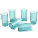 Versatile plastic glasses, perfect for juice, beer, or water.