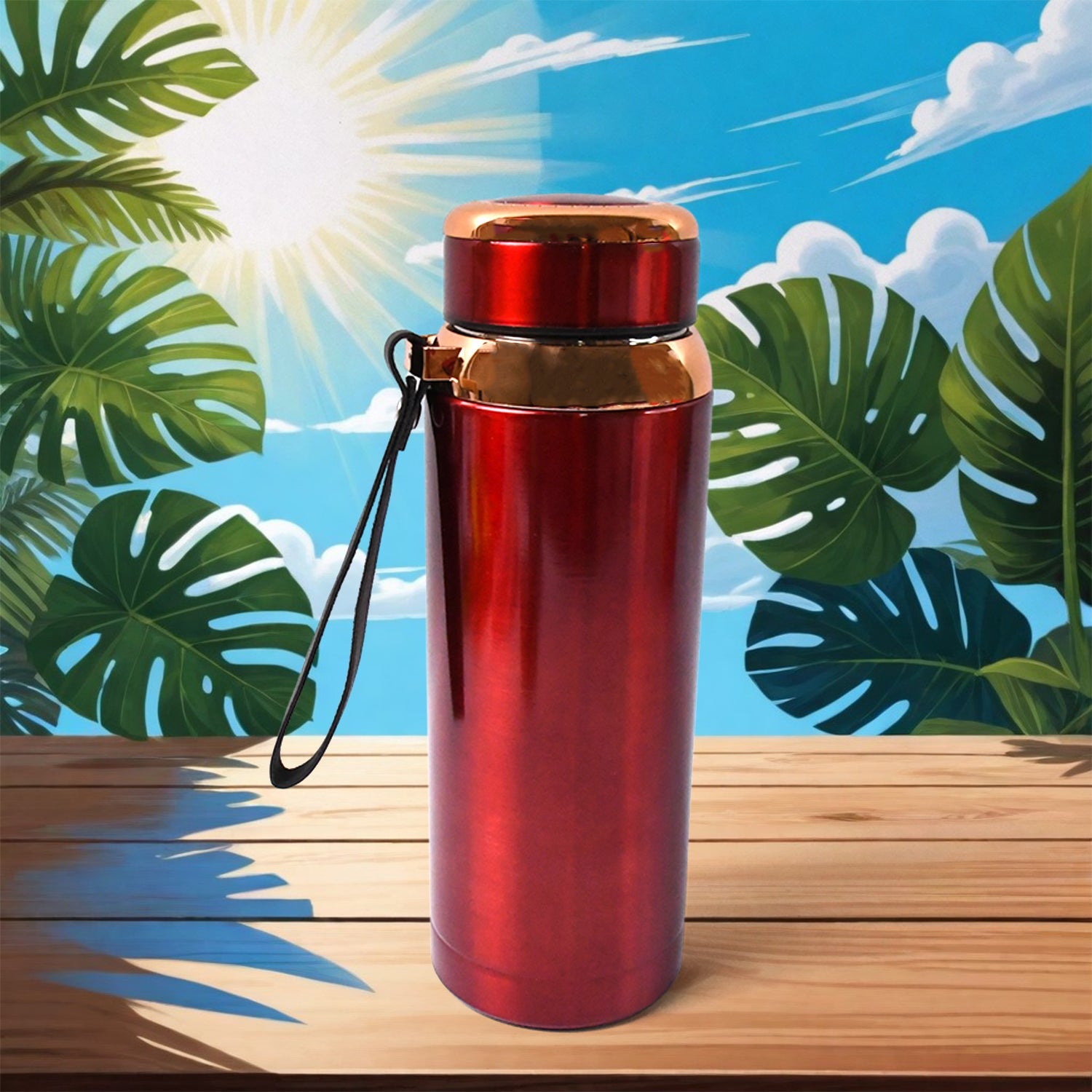Stylish sip designed vacuum insulated water bottle with temperature lid