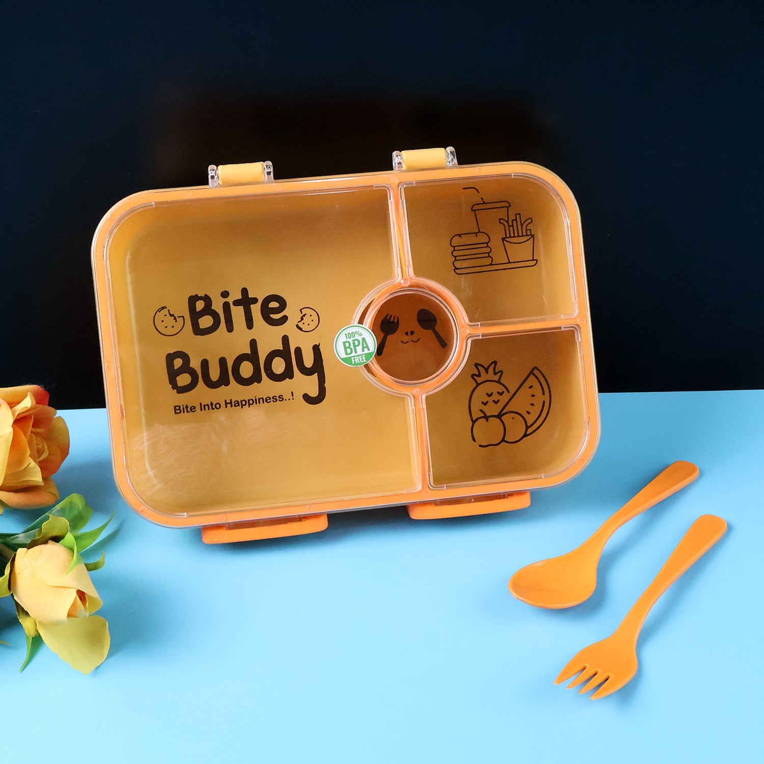 Multi-compartment BPA-free plastic lunch box for organized lunches