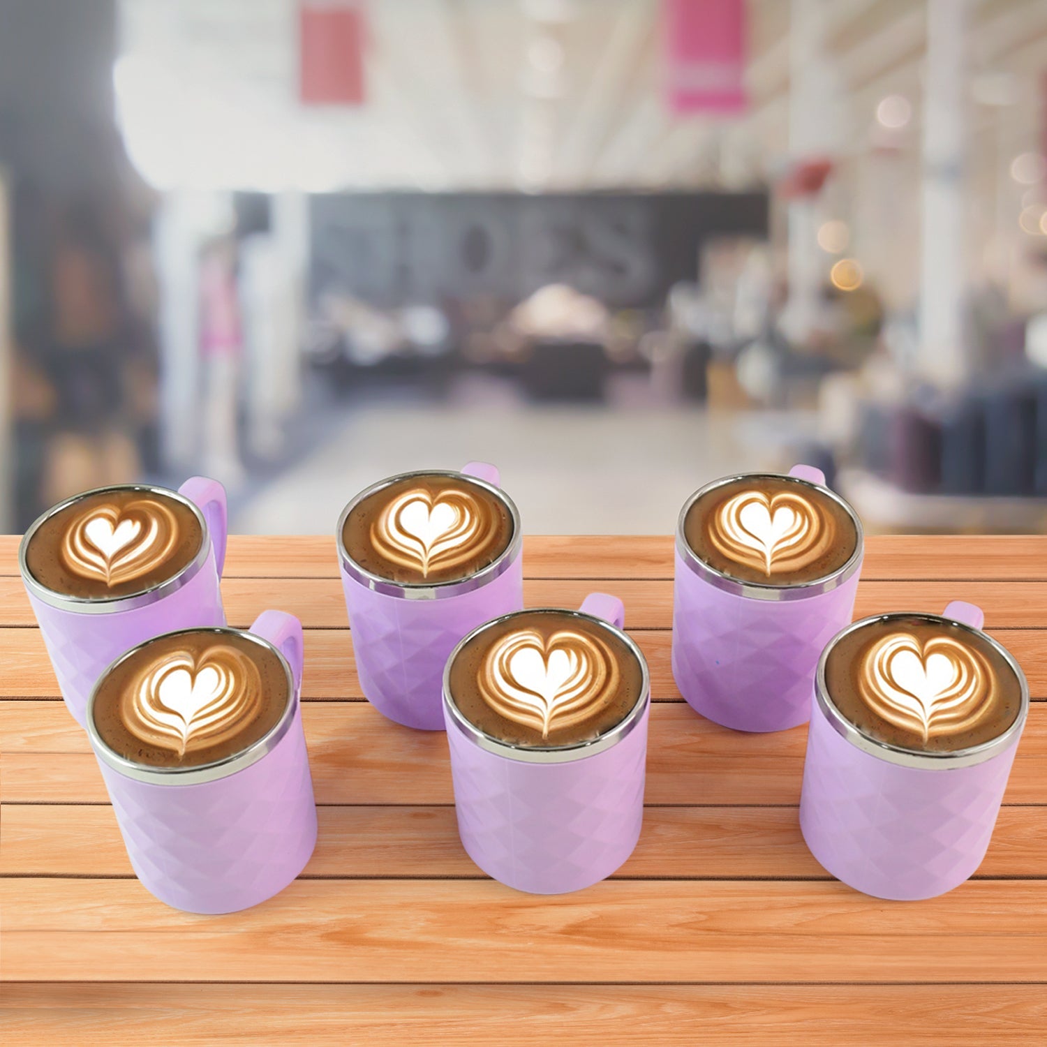 Pastel colored tea cup from 200 ml stainless steel double wall set
