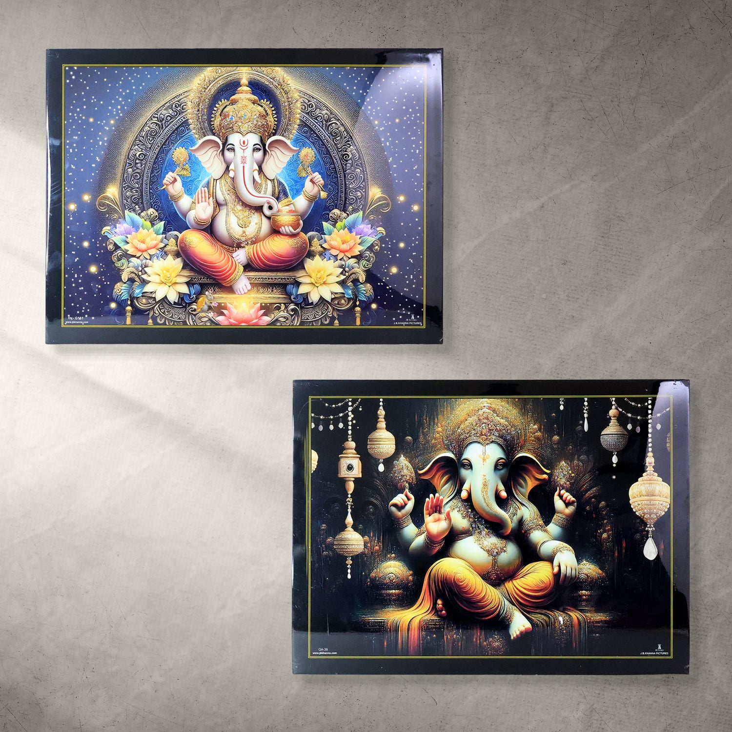 Lord Ganesha wall art hung on rustic brick background enhancing positivity