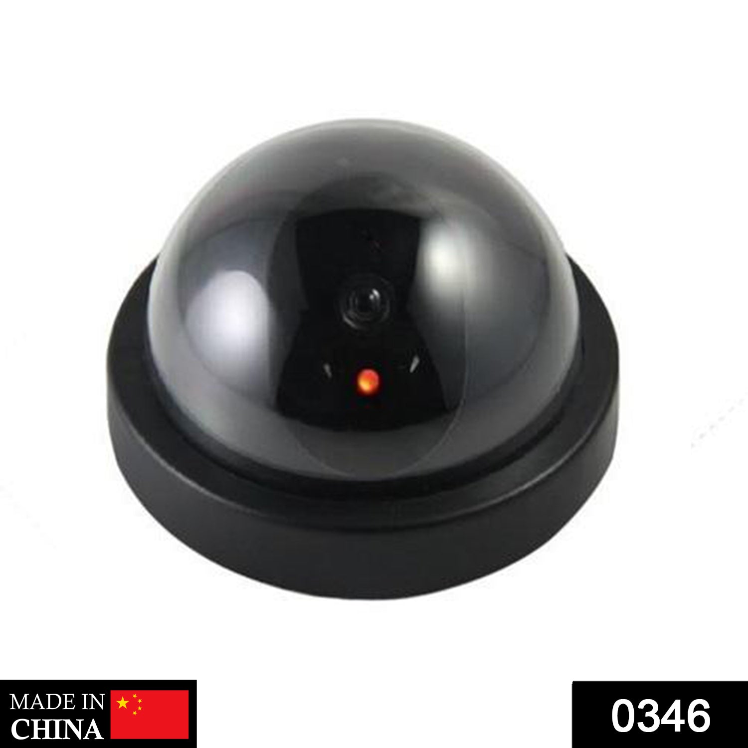 Front view of the wireless dummy security camera, designed for a genuine look.