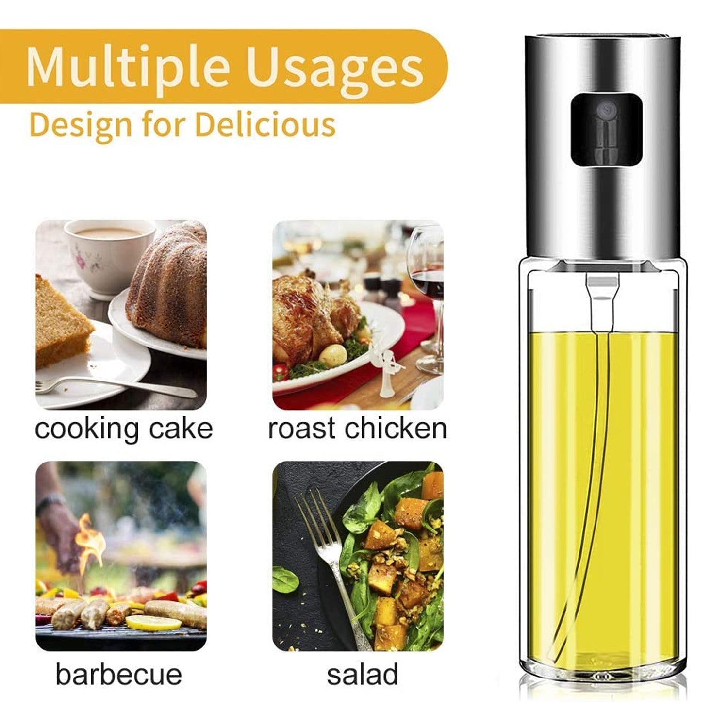 Fine mist spray from the cooking oil dispenser.
