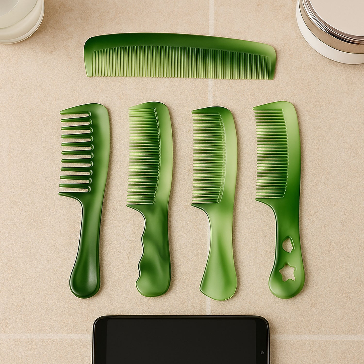 Smart multipurpose hair comb set showcasing all-in-one combs