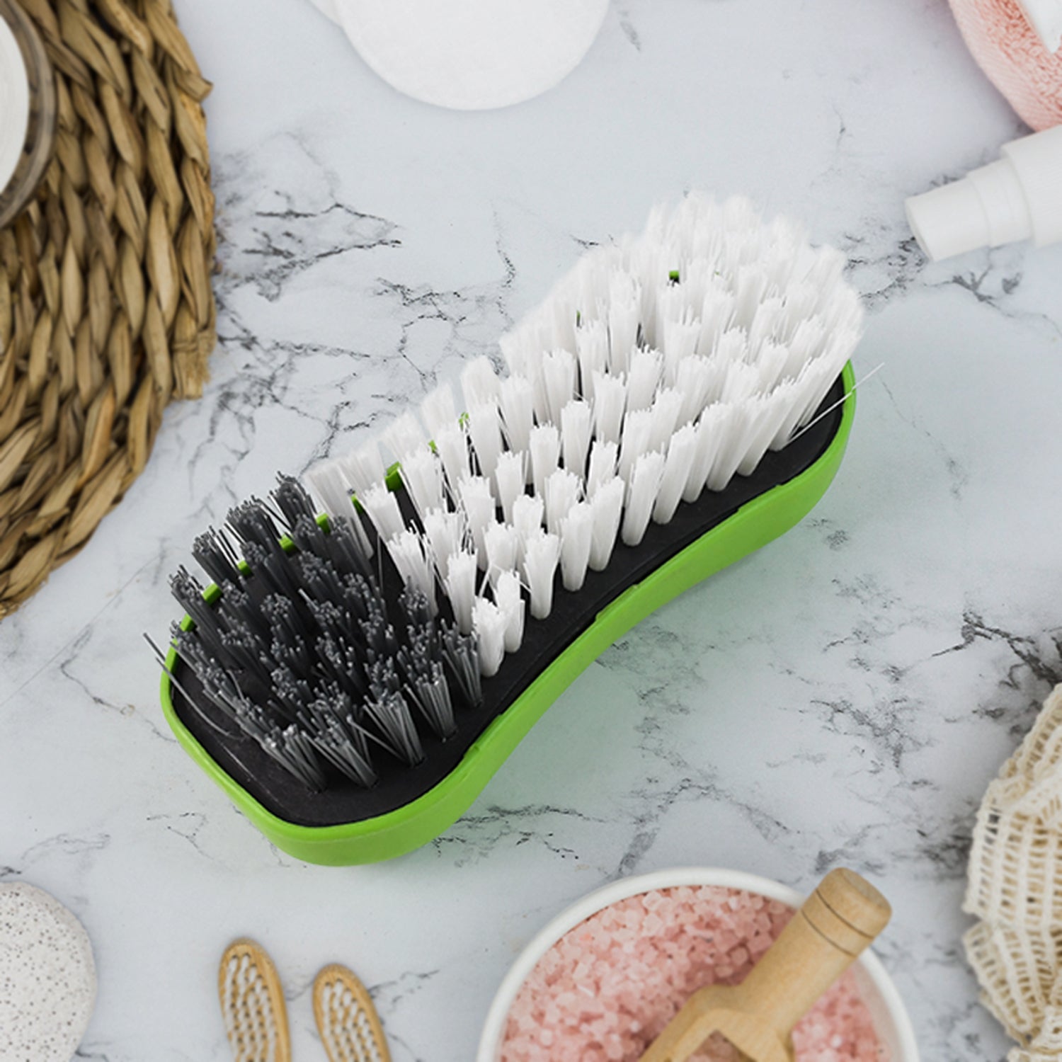 Durable nylon bristle cloth washing brush with grip handle