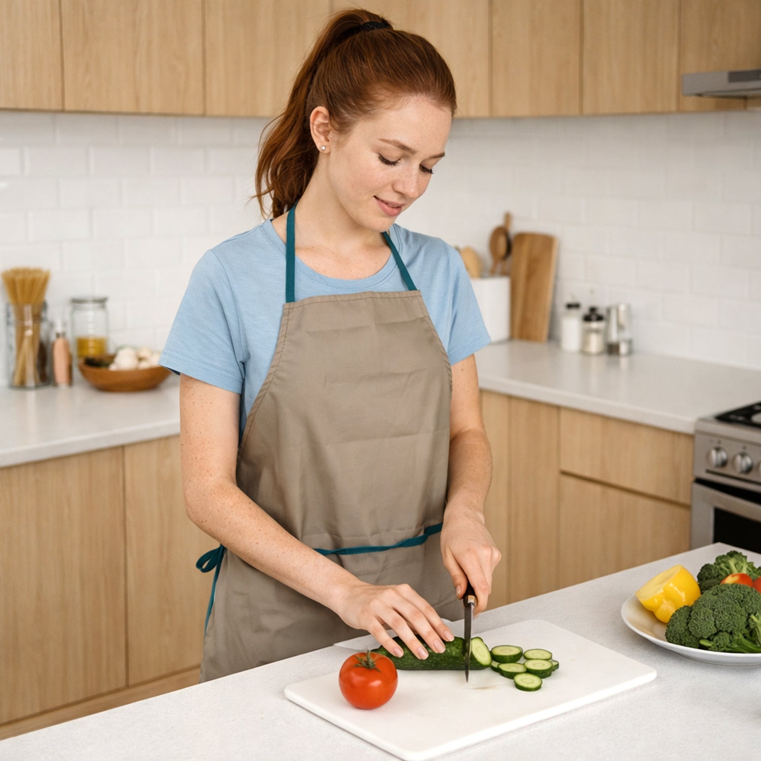 Lightweight cooking apron ideal for home and professional use