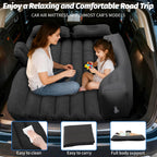 Travel inflatable air mattress designed for SUV boot and car back seat use