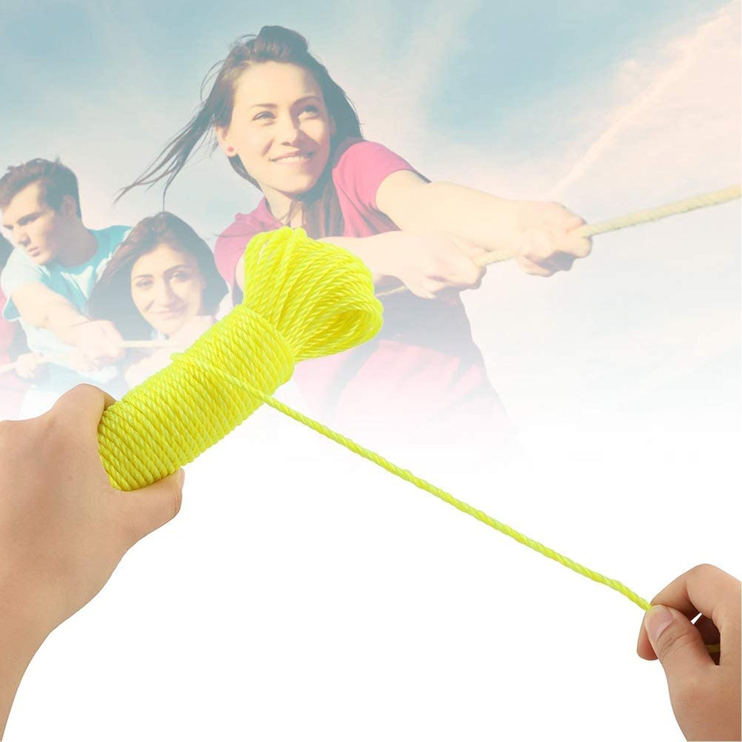 Coiled 3-meter durable laundry drying rope, ready for hanging clothes at home or travel.