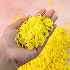 Set of reusable strong elastic rubber bands in orange color