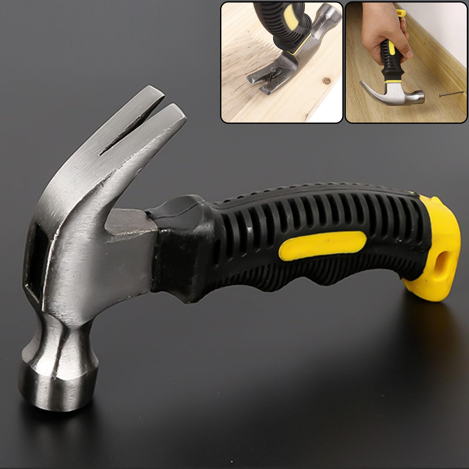 XcelCraft Carpenter Mini Claw Hammer with a sturdy fiberglass handle.