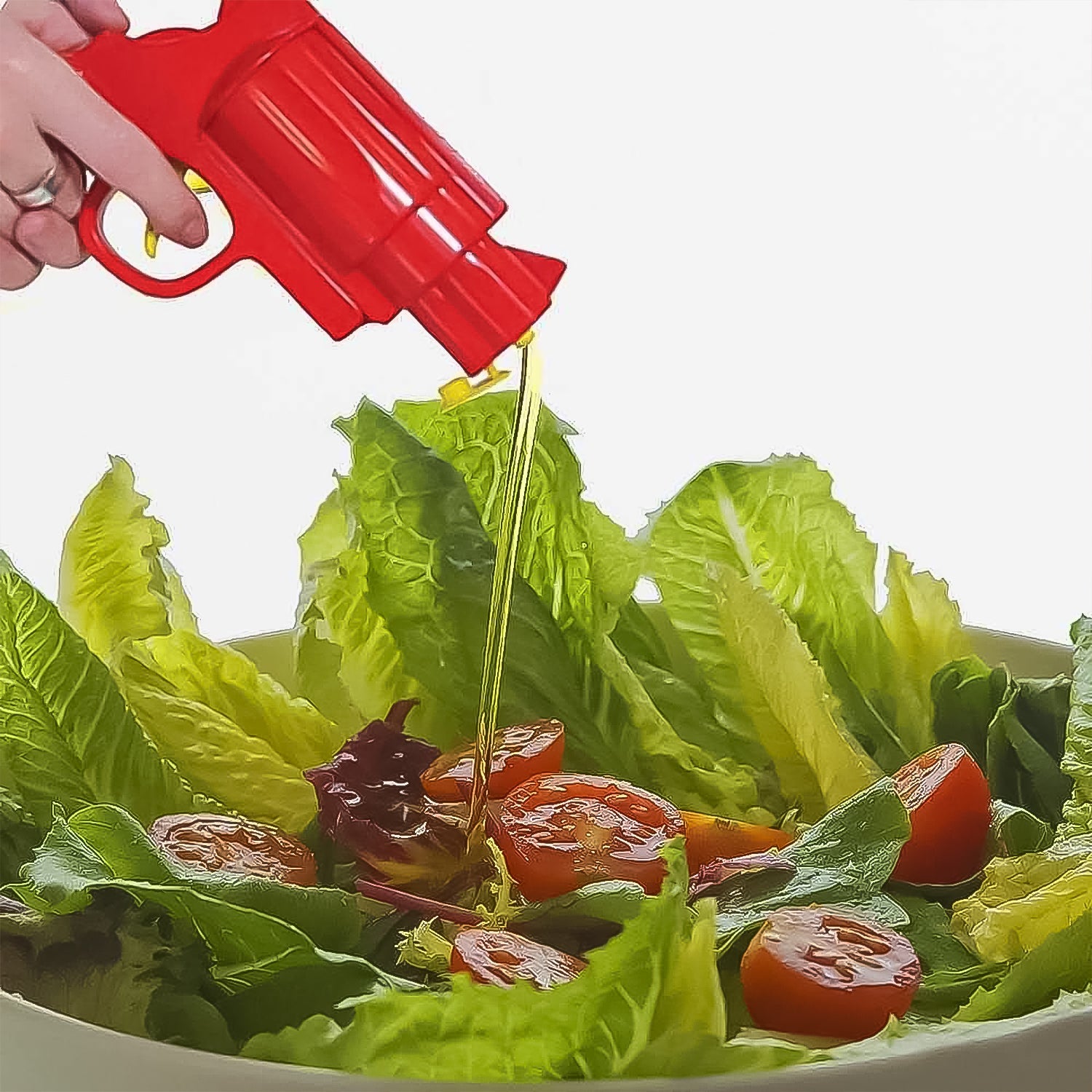 Sauce dispenser bottle gun with stopper cap preventing leakage