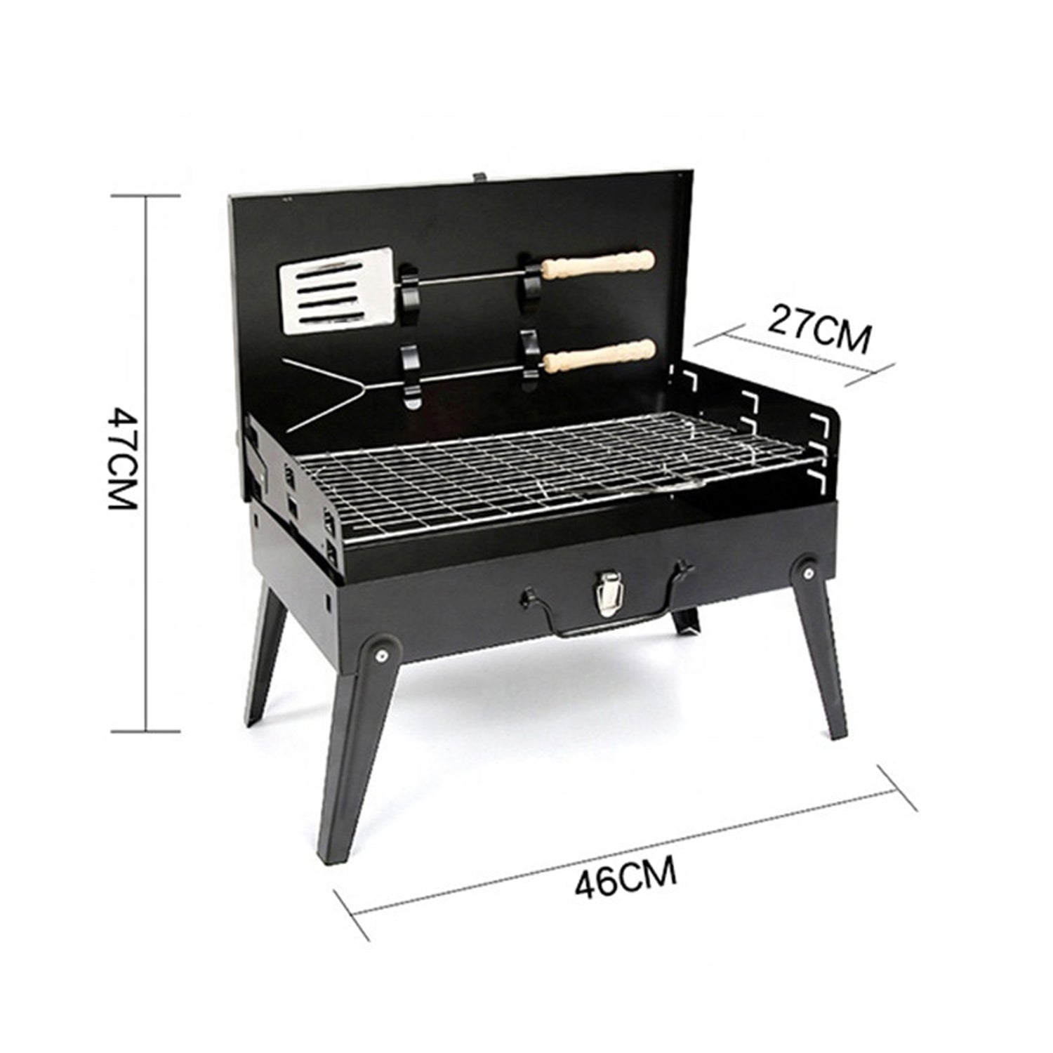 Delicious food grilling on the FirePot Portable Barbecue Grill, ready to serve.