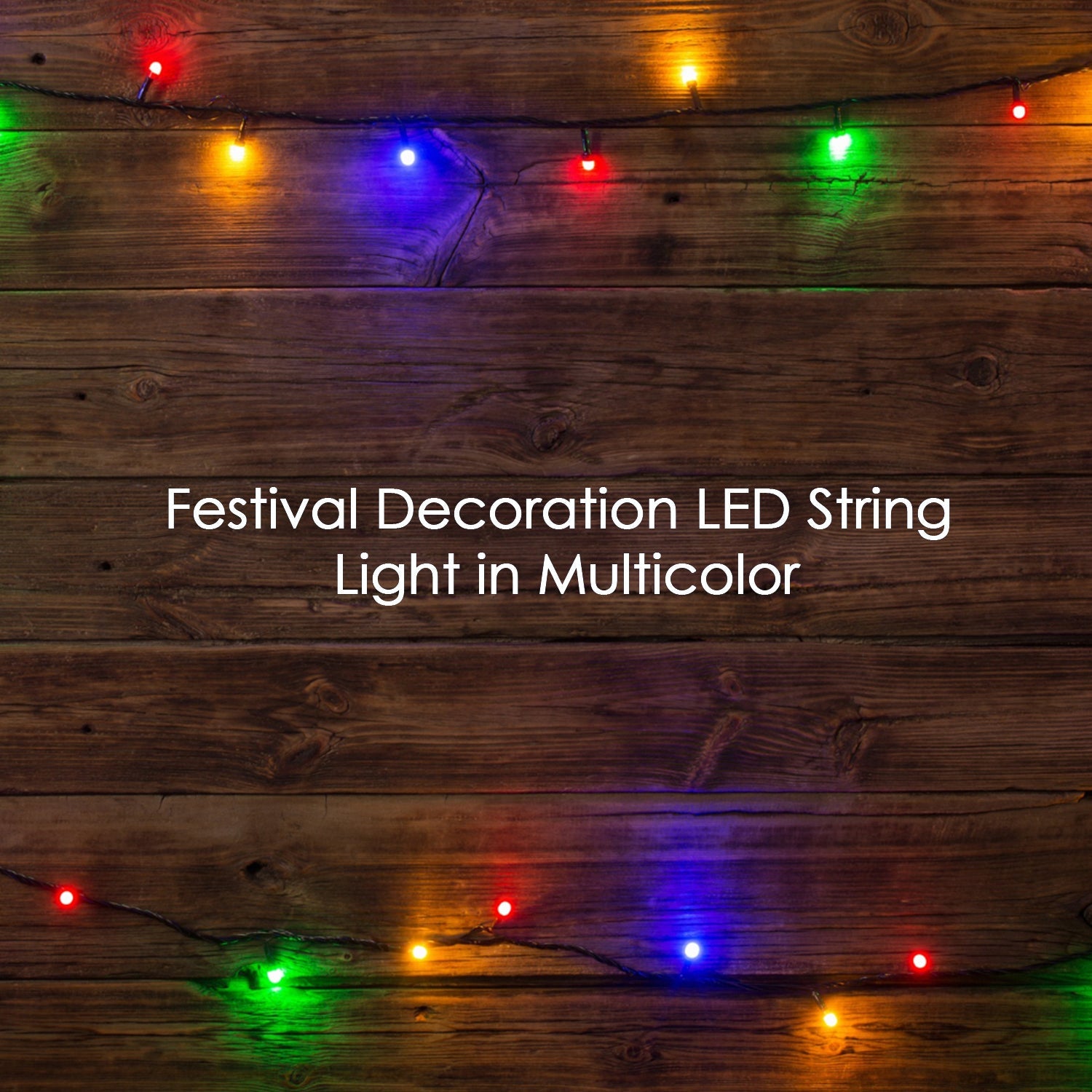Bright multi-color LED string lights for Diwali and Christmas.
