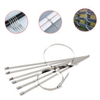 A detailed view of the 304 stainless steel material used in the construction of these robust zip ties.