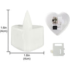 Battery-operated LED tealight candle with a simple on/off switch.