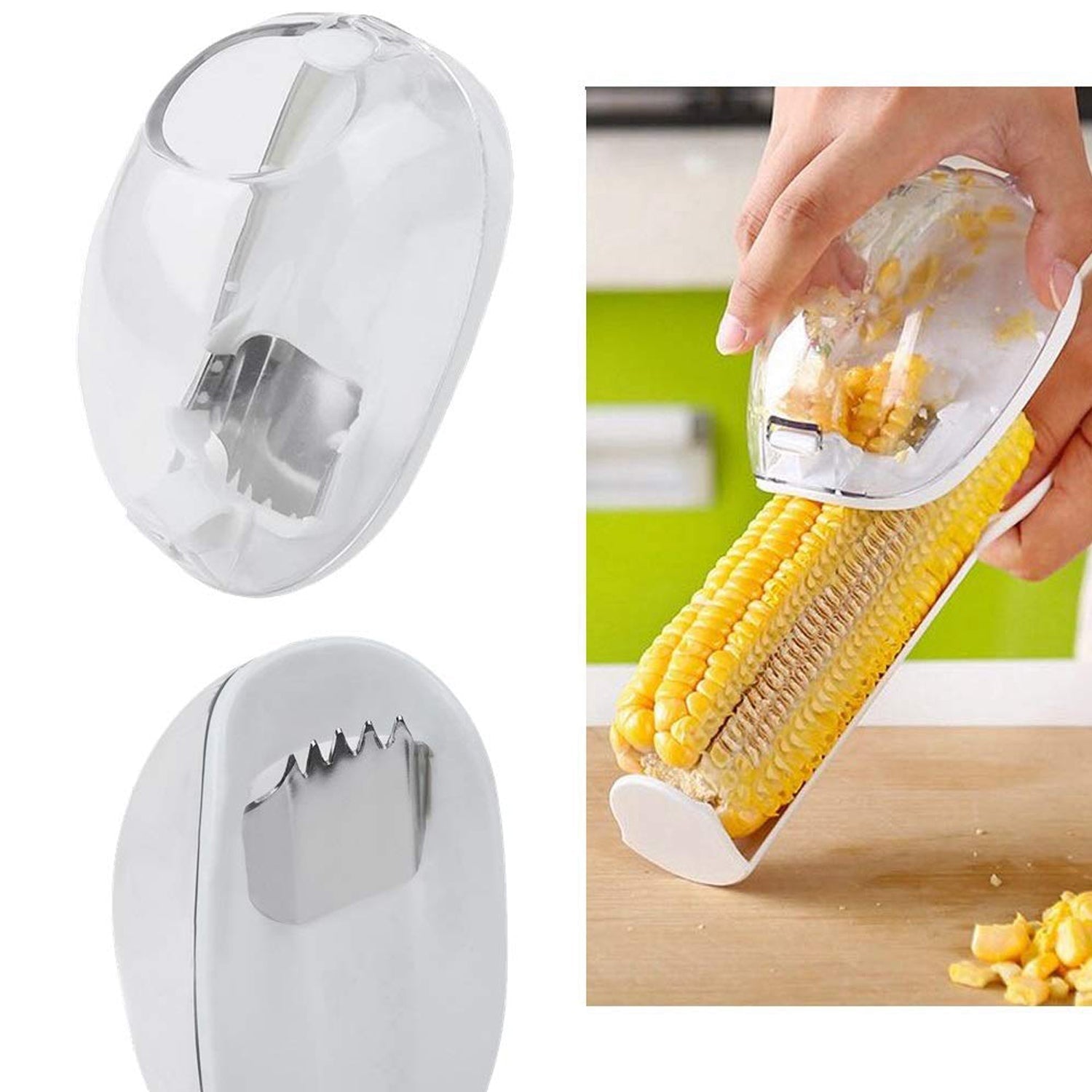 Compact and portable corn deseed tool, ideal for everyday kitchen tasks.