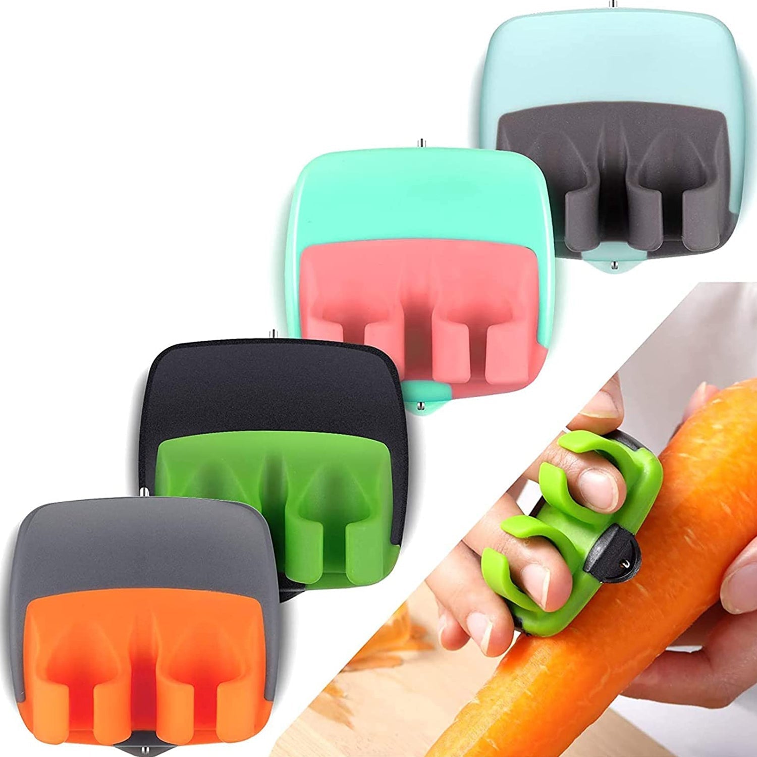 XcelCraft Palm Peeler with a black rubber grip, perfect for vegetable peeling.