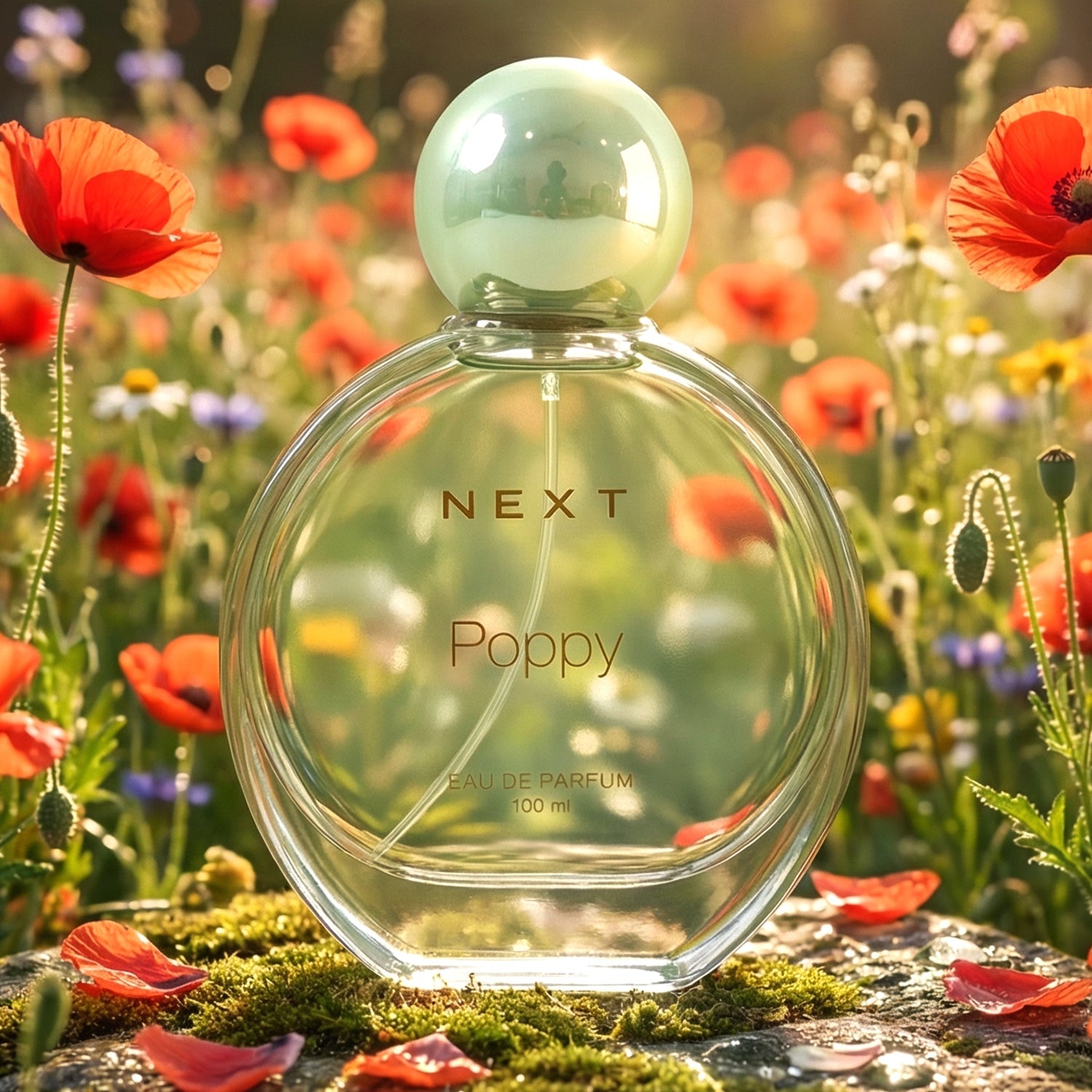 Elegant Poppy scent perfume bottle view