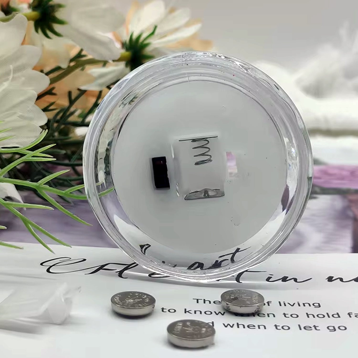 Decorative LED Crystal Candle Light displaying flameless flickering glow