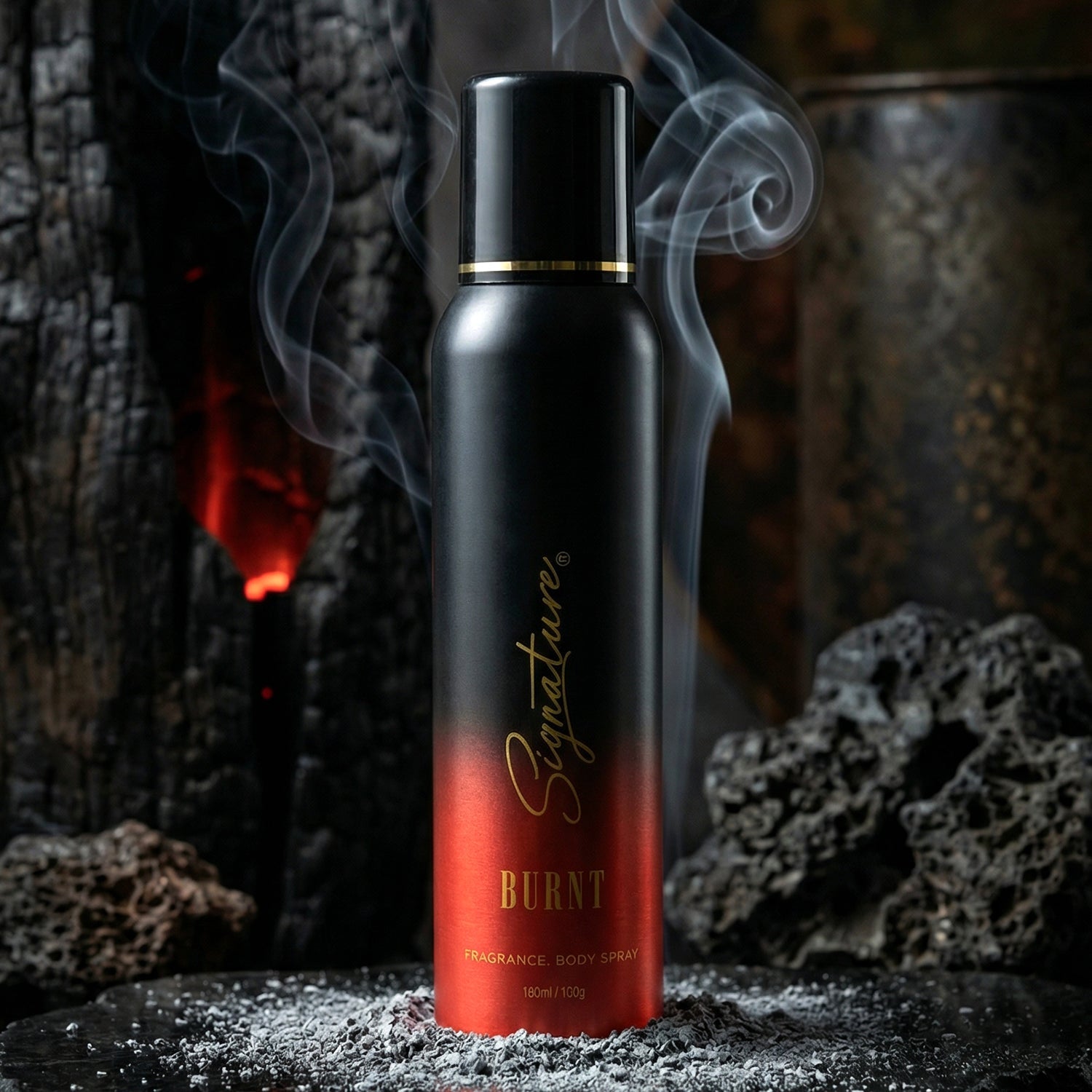 Long-lasting burnt scent men's body spray