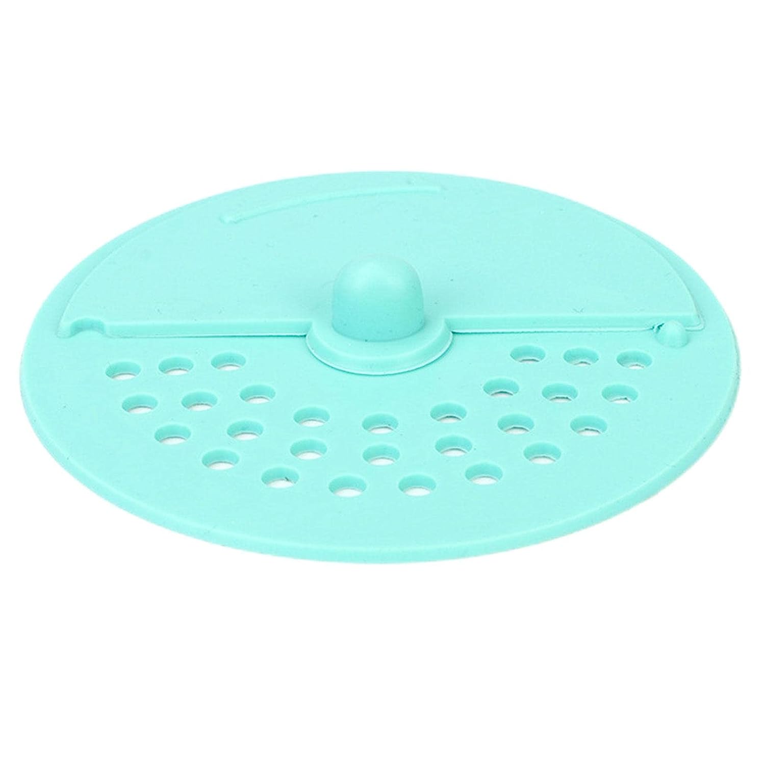Anti-odor floor drain stopper made of durable rubber, shown in a bathroom setting.