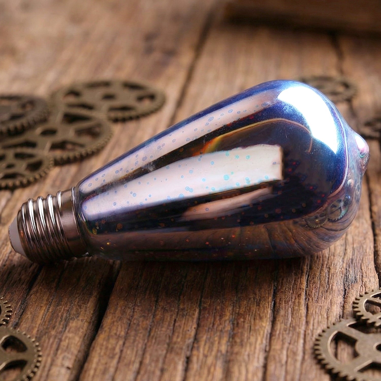 Night ambience LED bulb with colorful sparkling design