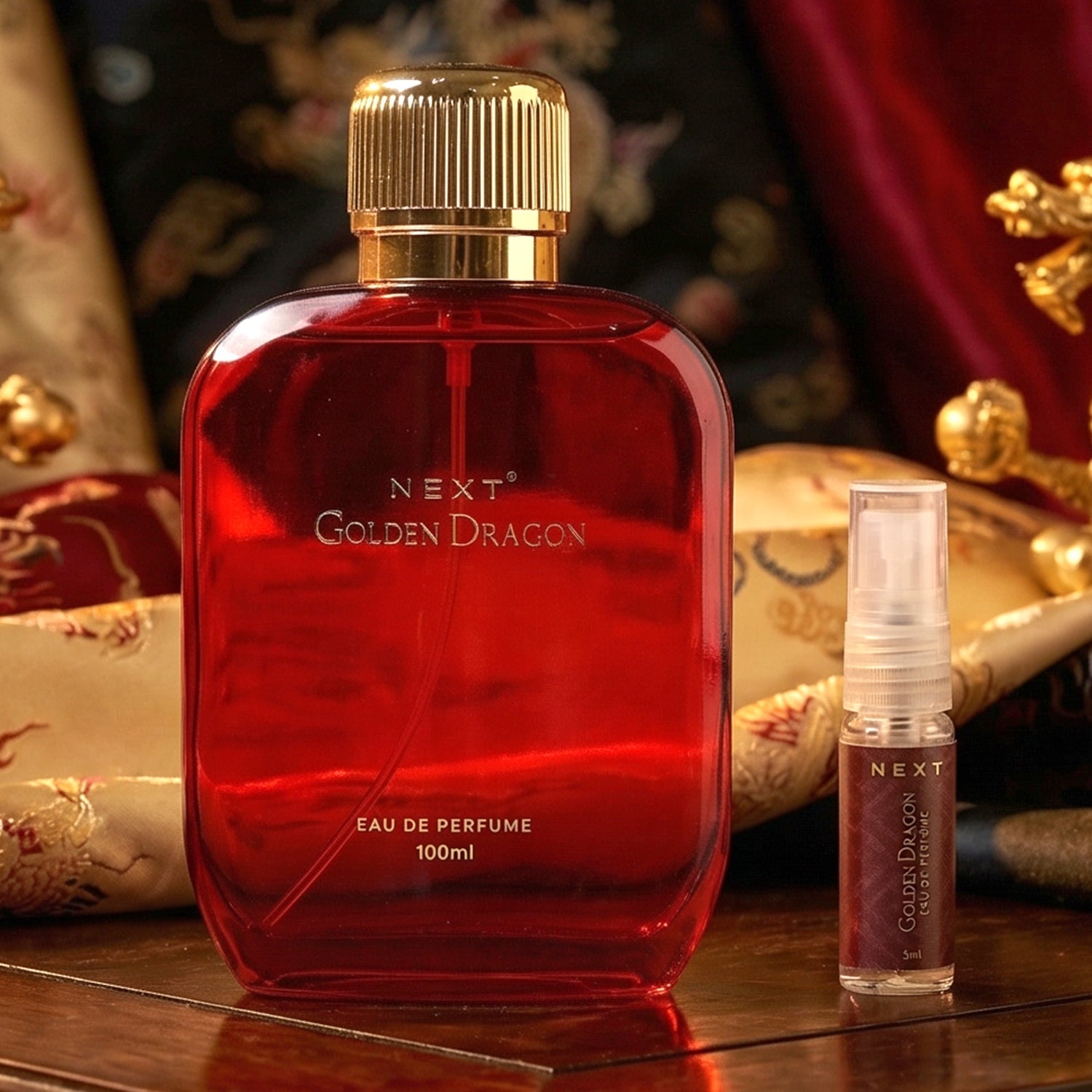 Golden Dragon perfume bottle with elegant design