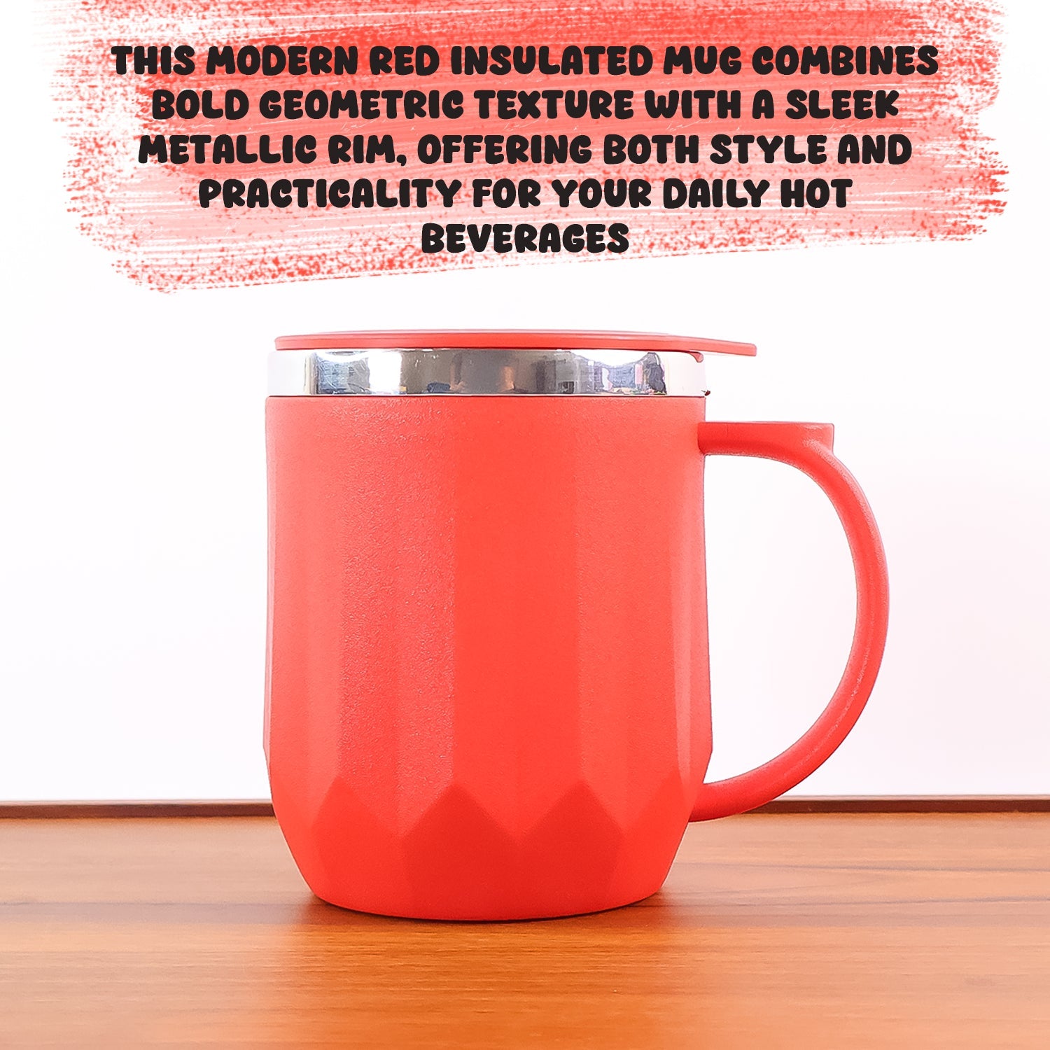Side view of the 350ml insulated mug, showcasing its sleek design.