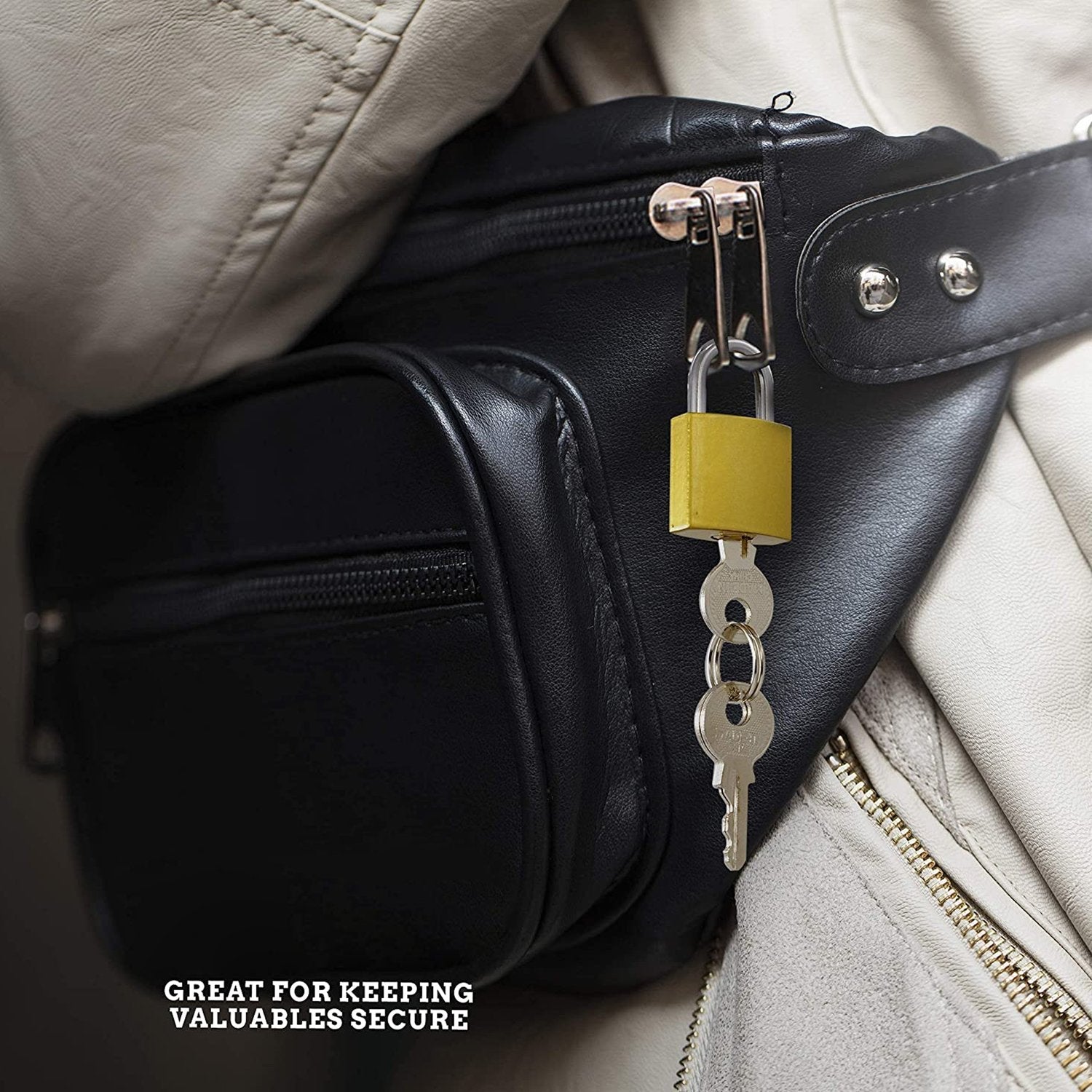Side view of the FortiLock Imitation Copper Lock, highlighting its robust design.