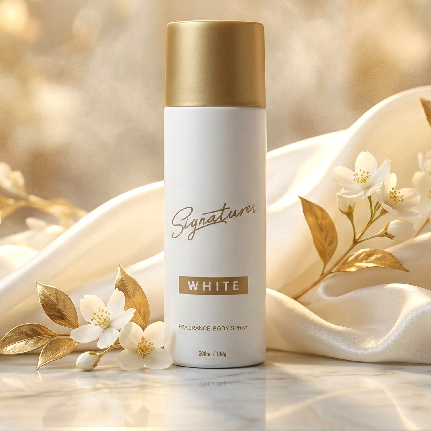 Men’s white fragrance deodorant spray by Signature