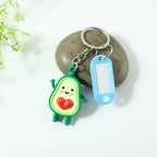 Avocado cartoon keychain with heart design ideal for school bags and travel