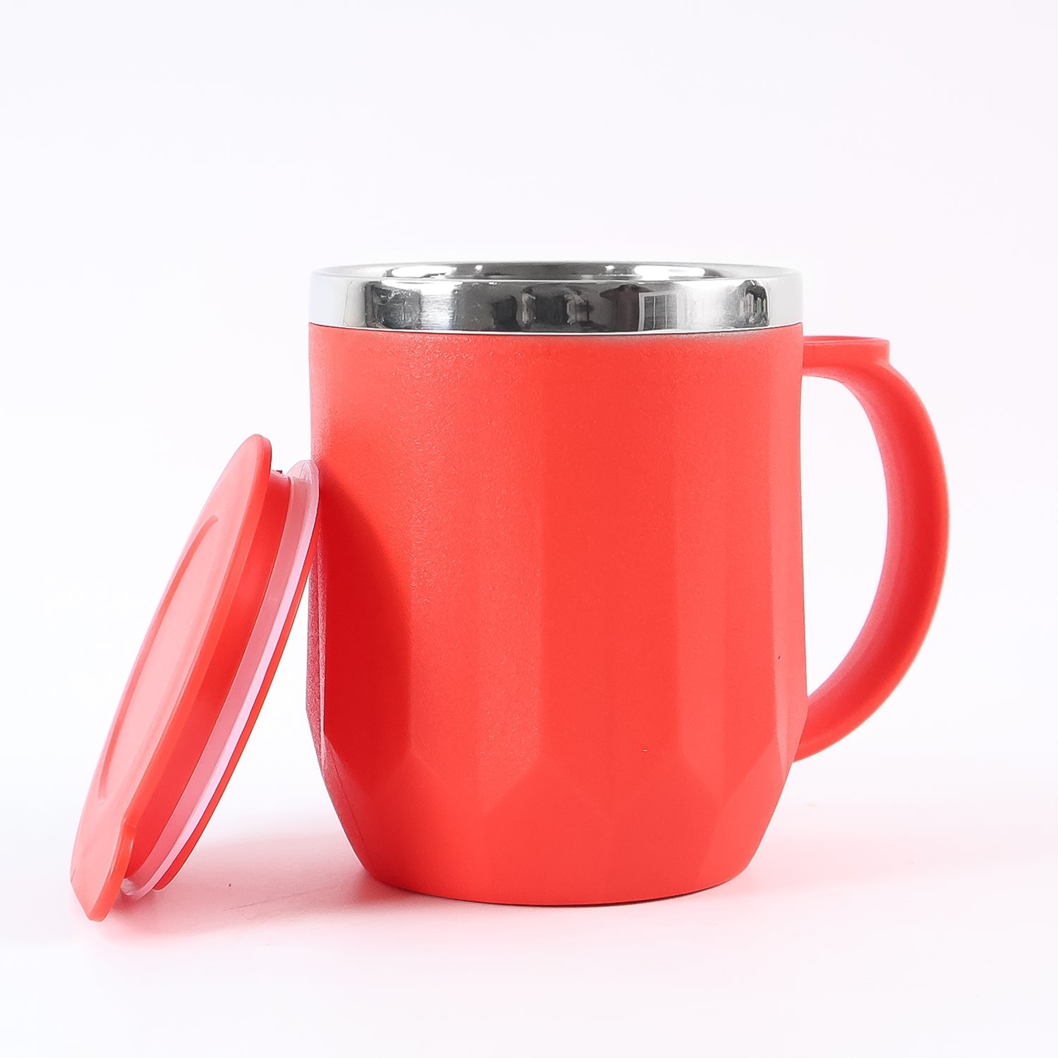 Clean stainless steel interior of the insulated mug, ensuring hygiene.